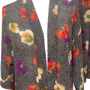 Vintage colorful polka dot and flower Robe and nightie set - Small